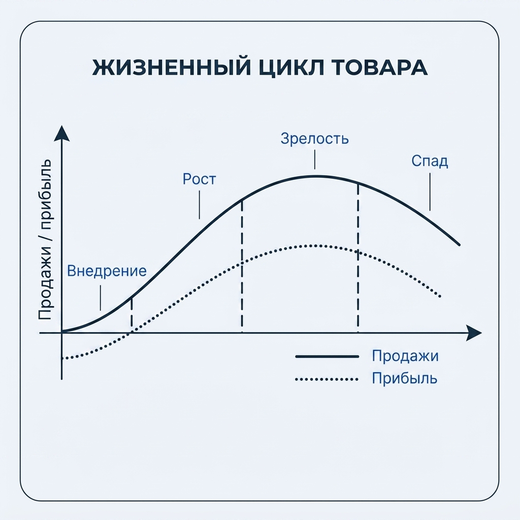 Основные фазы жизненного цикла продукта 
